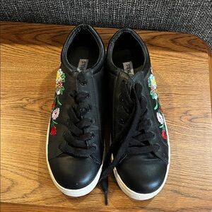 Steve Madden Black Sneakers with Colorful Floral Design